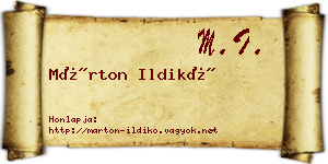 Márton Ildikó névjegykártya